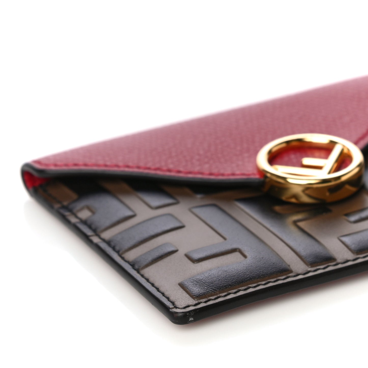 Vitello Cruise F is Fendi Bi-Color FF 1974 Embossed Small Envelope Pouch Maya Black Ribes