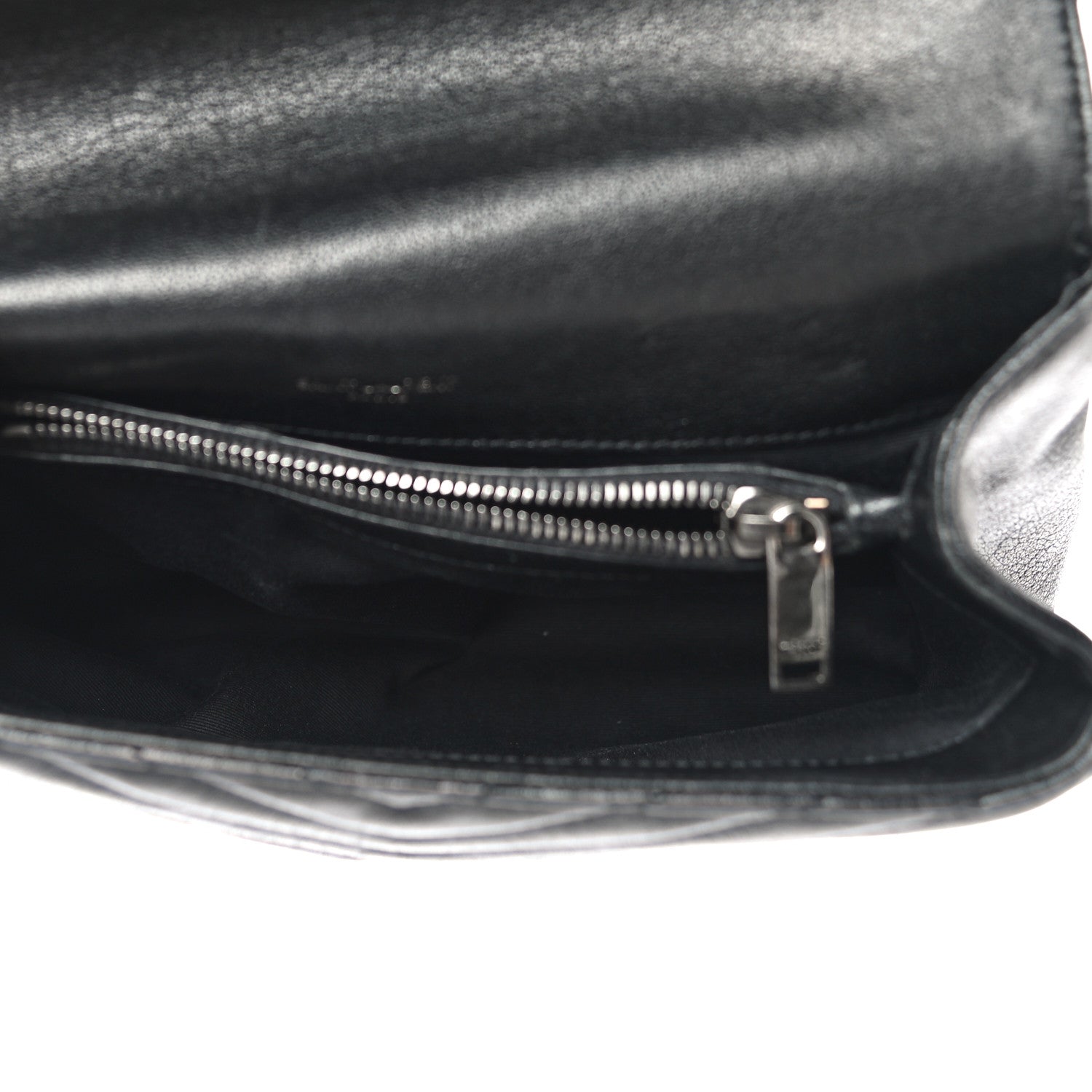 Saint Laurent Sheepskin Matelasse Chevron Monogram Medium College Bag Black 4 of 20