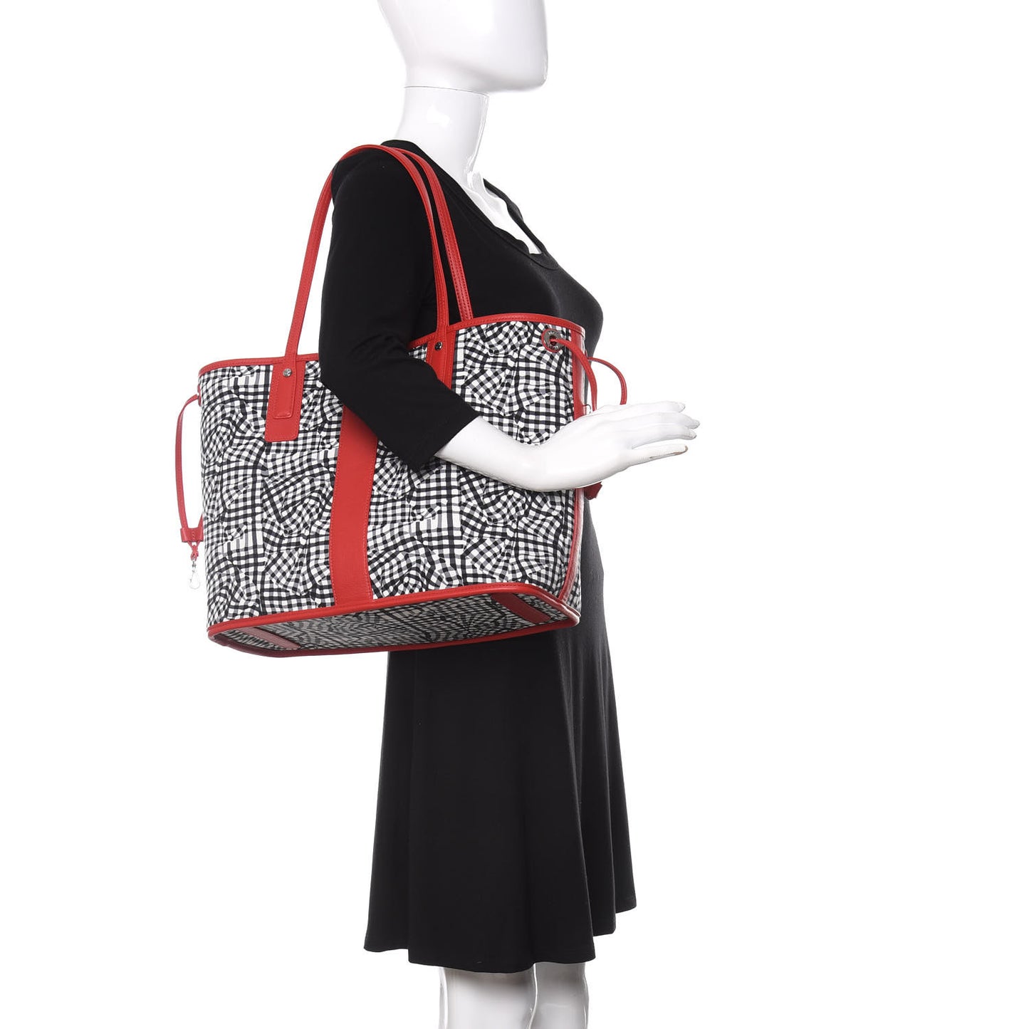 Visetos Medium Liz Reversible Shopper Tote Black Red