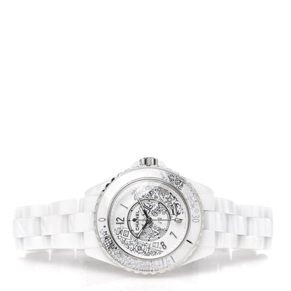Chanel Stainless Steel Ceramic Diamond 33mm J12 Limited Edition Quartz Watch White 3 of 7