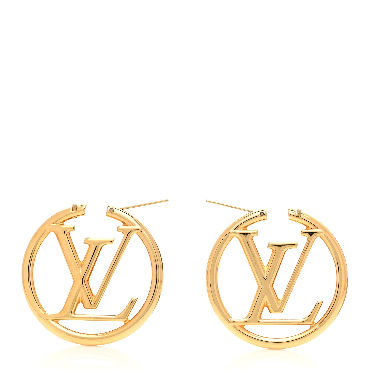 Louis Vuitton Metal Louise Hoop Earrings Gold 3 of 4