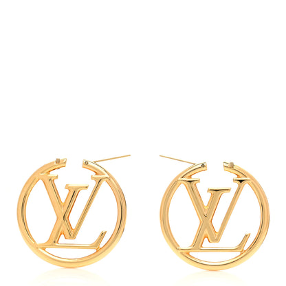 Louis Vuitton Metal Louise Hoop Earrings Gold 3 of 4