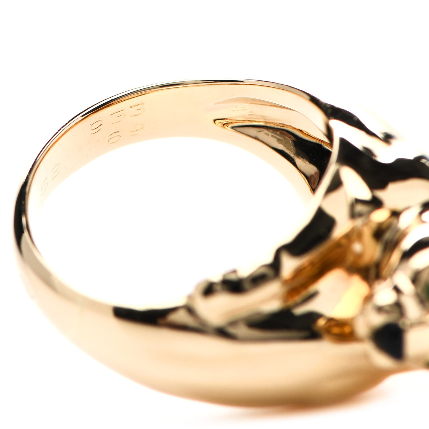 18K Yellow Gold Black Onyx Emerald Double Panthère De Cartier Bypass Ring 52 6