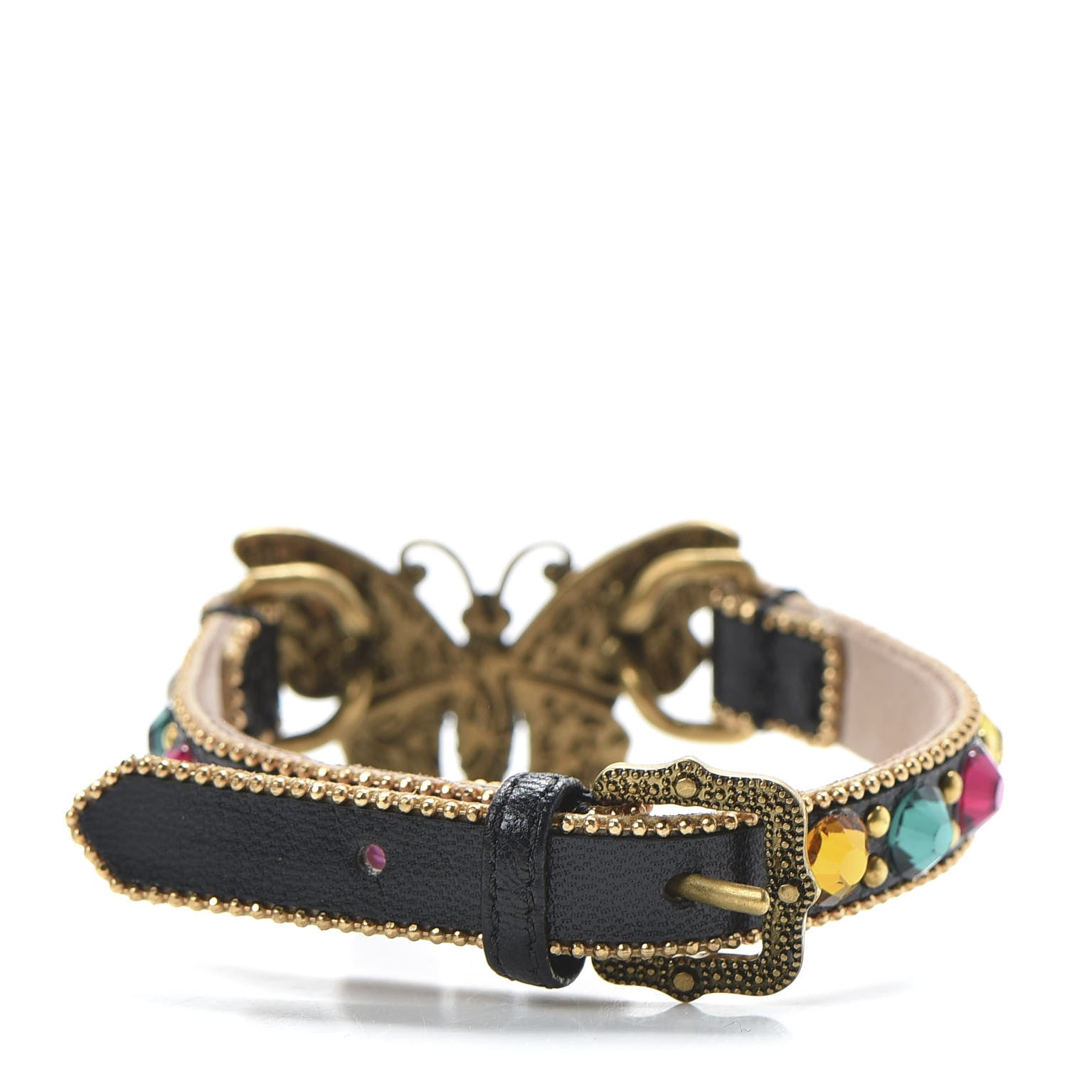 Gucci Calfskin Crystal Butterfly Bracelet Multicolor 3 of 5