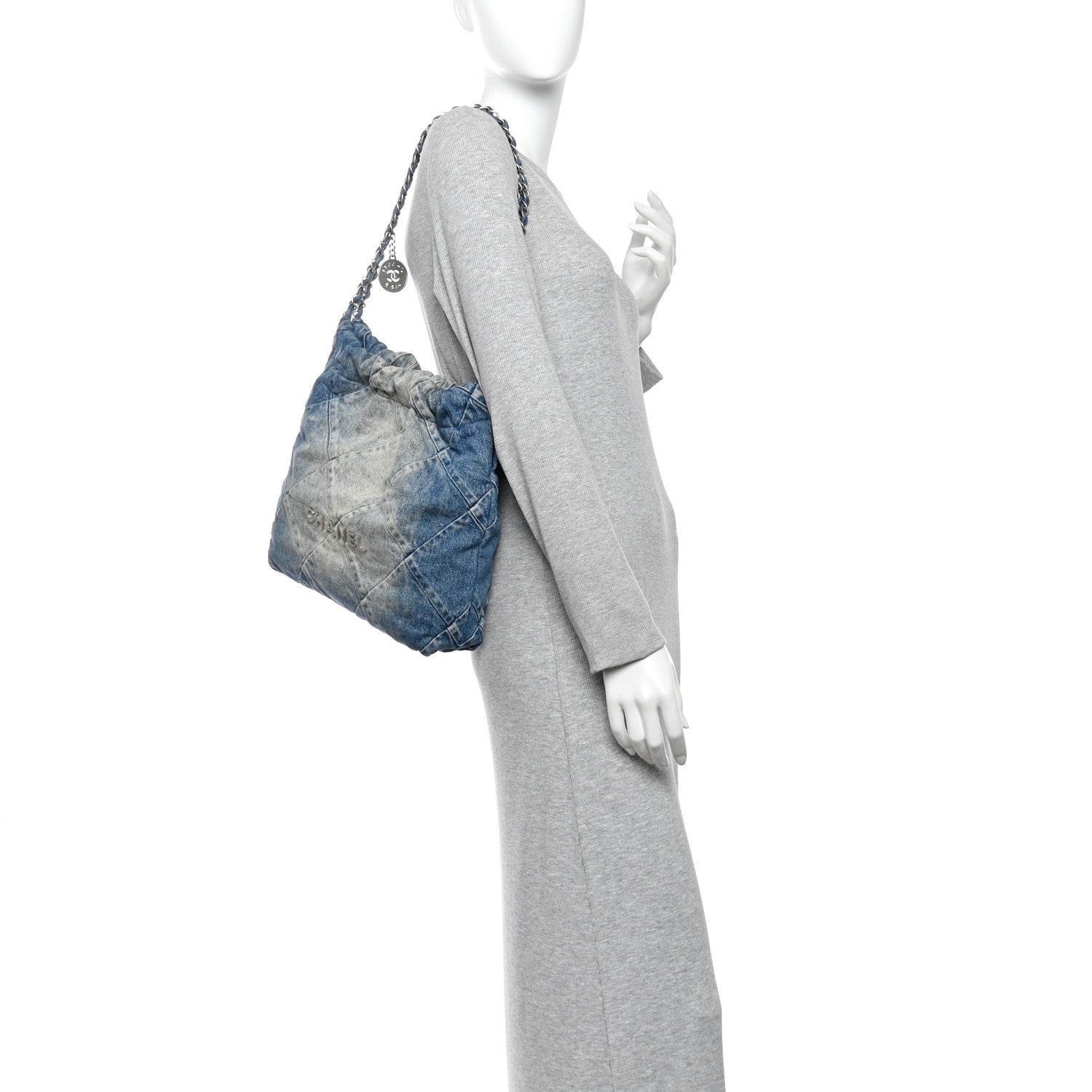 Chanel Denim Quilted Small Chanel 22 Blue 2 of 11