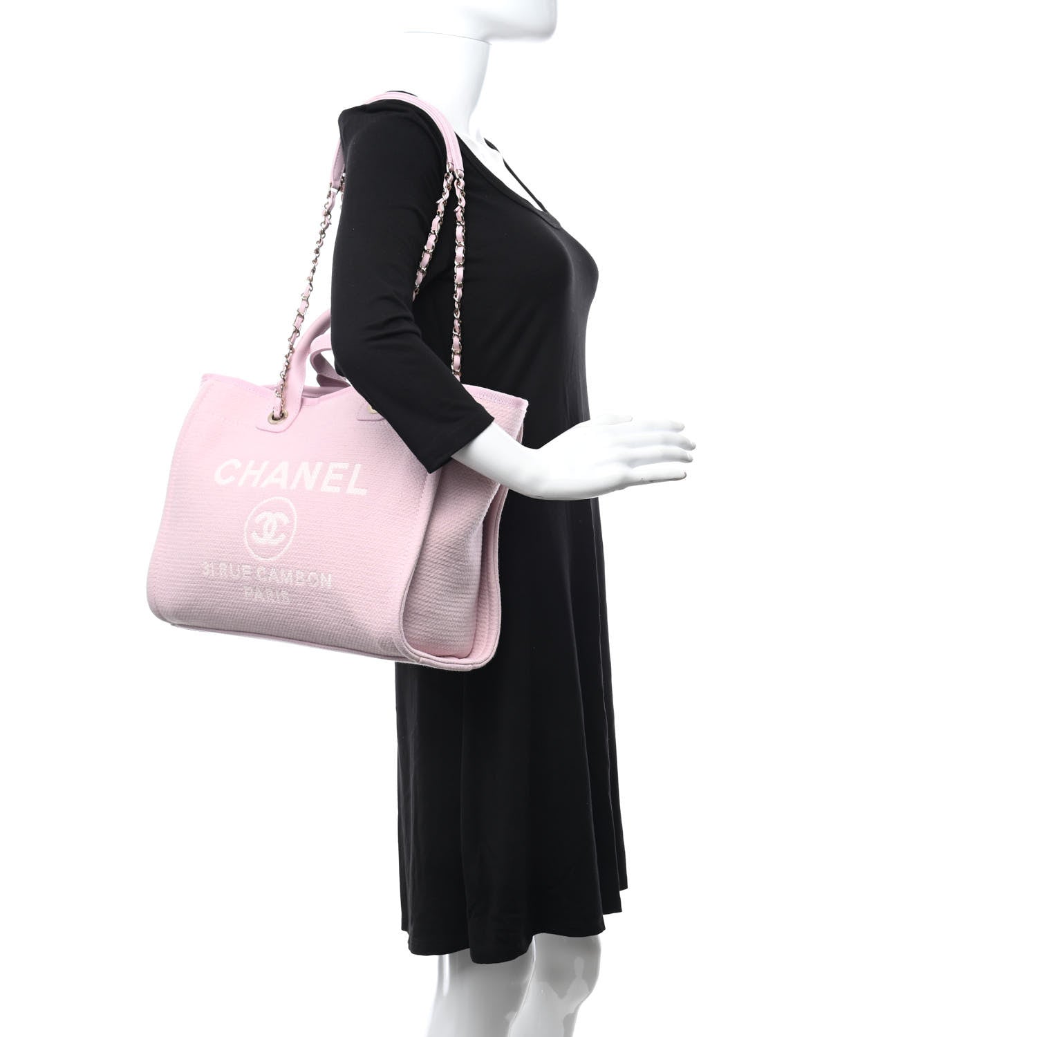 Chanel Mixed Fibers Small Deauville Tote Light Pink 2 of 11