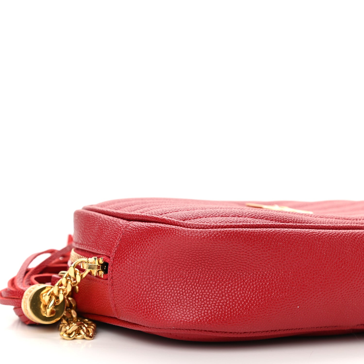 Saint Laurent Grain De Poudre Matelasse Monogram Mini Lou Camera Bag Eros Red 9 of 12