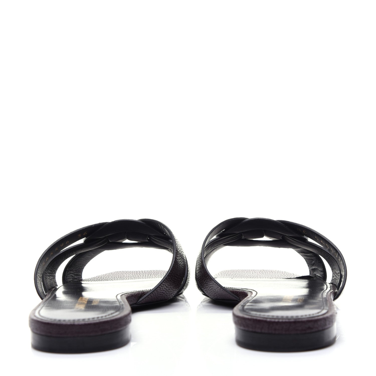 Saint Laurent Grain De Poudre Nu Pied 05 Slide Sandals 36 Burgundy 5 of 12