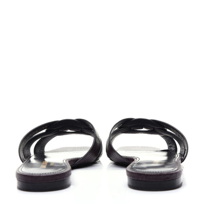 Saint Laurent Grain De Poudre Nu Pied 05 Slide Sandals 36 Burgundy 5 of 12
