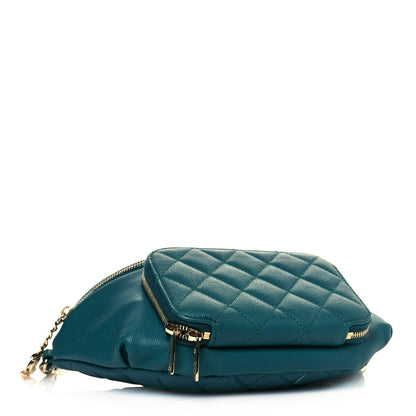 Chanel Caviar Quilted Business Affinity Waist Belt Bag Dark Turquoise 4 of 10