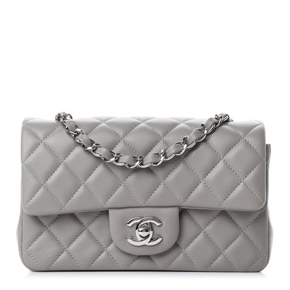 Chanel Lambskin Quilted Mini Rectangular Flap Grey 1 of 11