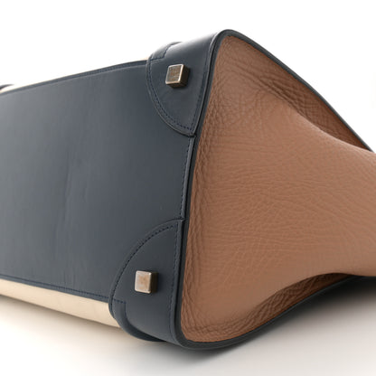 Celine Elephant Calfskin Mini Tri-Color Luggage Brown 9 of 12