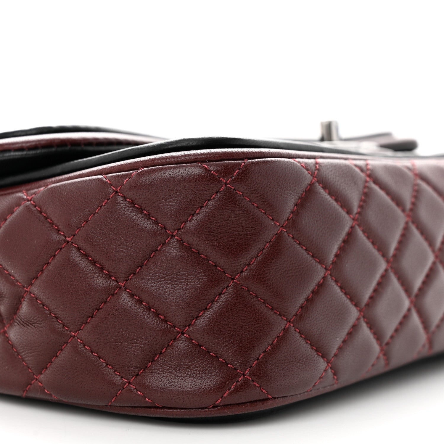 Chanel Lambskin Quilted Classic Twist Flap Bag Black Bordeaux Black Bordeaux 9 of 11