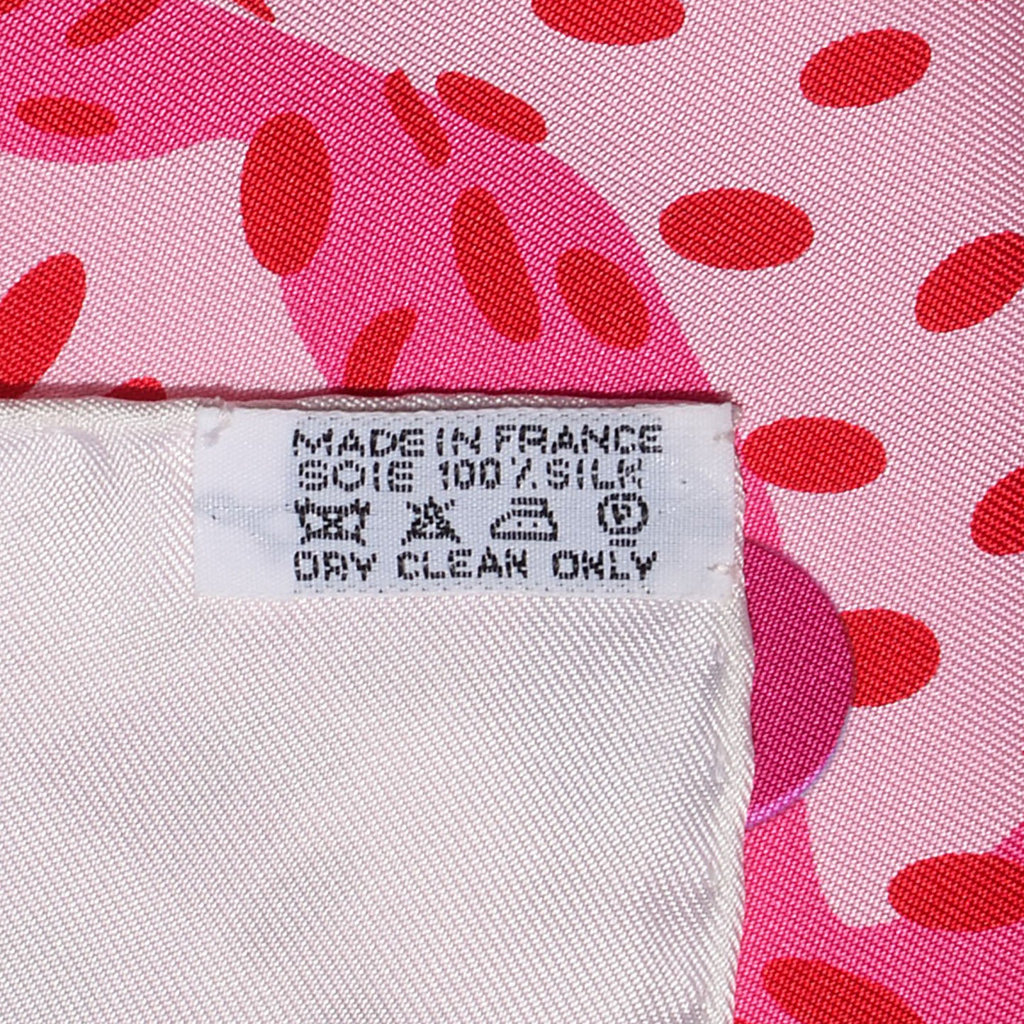 Silk Hola Flamenca Scarf 90 Blanc Rose Fuchsia