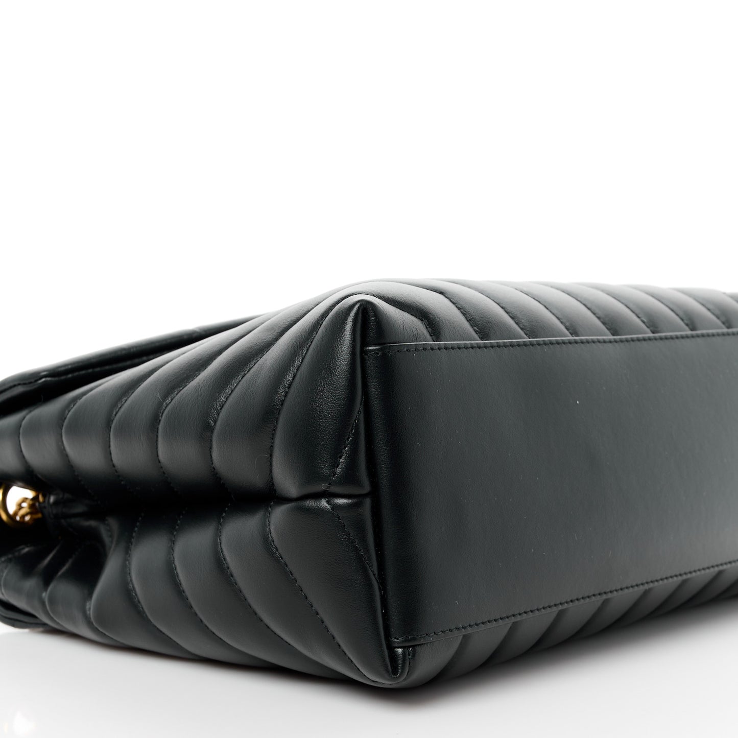 Calfskin Y Quilted Monogram Medium Loulou Chain Satchel Black