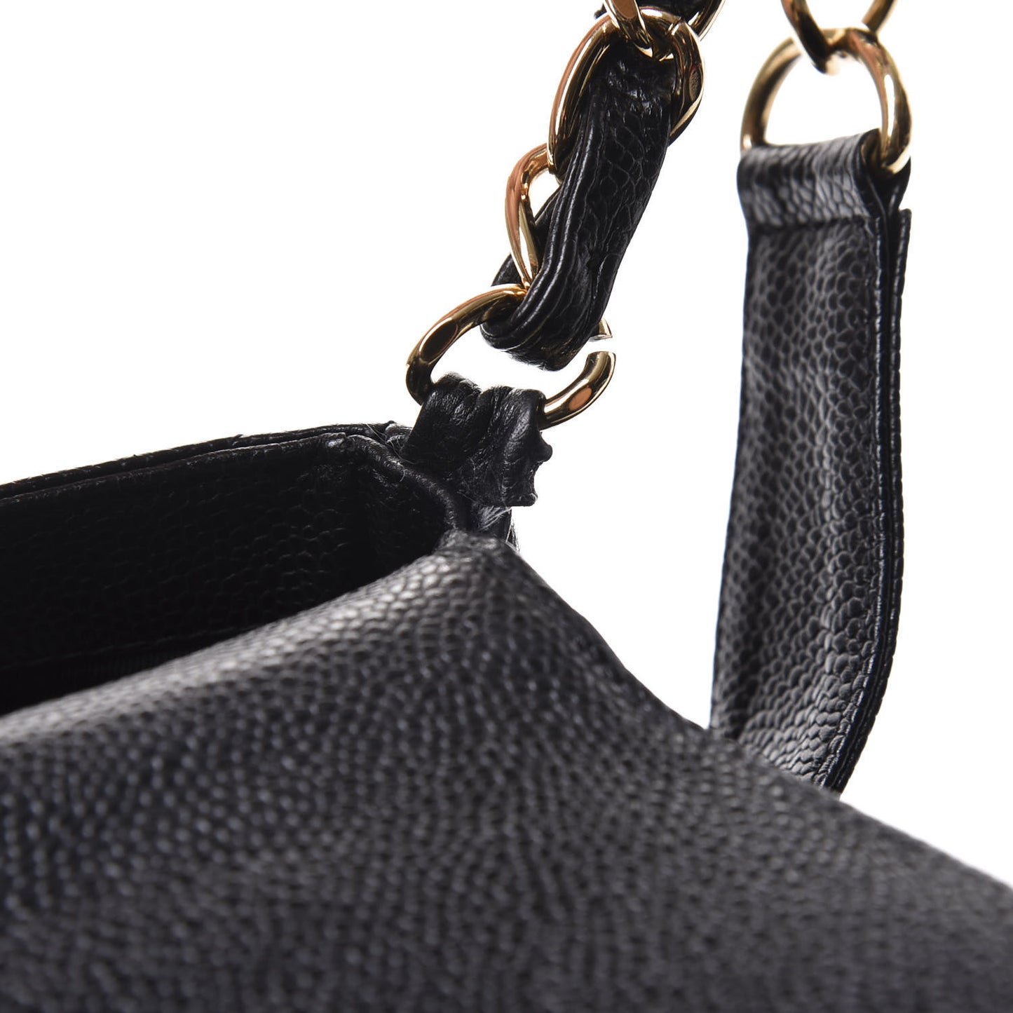 Caviar Quilted Small Flap Shoulder Bag Black