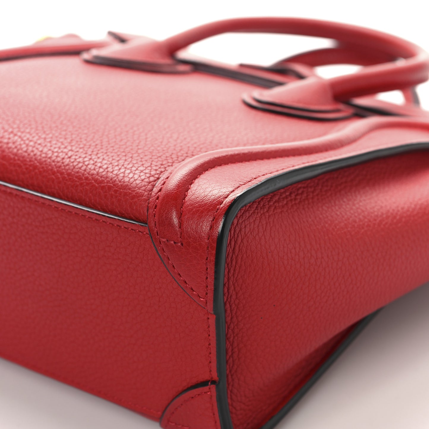 Drummed Calfskin Nano Luggage Red