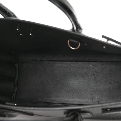 Saint Laurent Calfskin Crocodile Embossed Small Sac de Jour Black 5 of 10