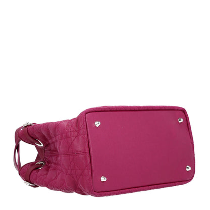 Christian Dior Coated Canvas Cannage Medium Panarea Tote Raspberry 4 of 10