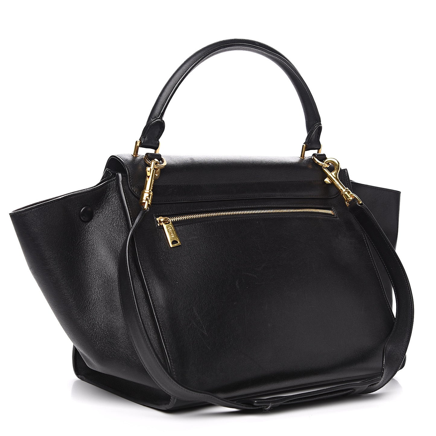 Smooth Calfskin Medium Trapeze Black