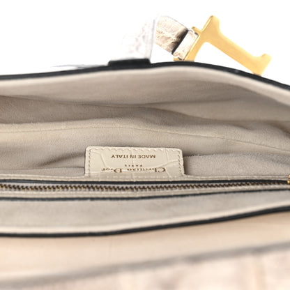 Christian Dior Niloticus Crocodile Himalaya Saddle Bag Latte 4 of 9
