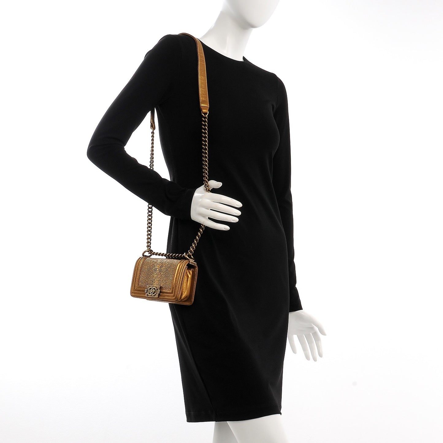 Galuchat Stingray Mini Boy Flap Gold