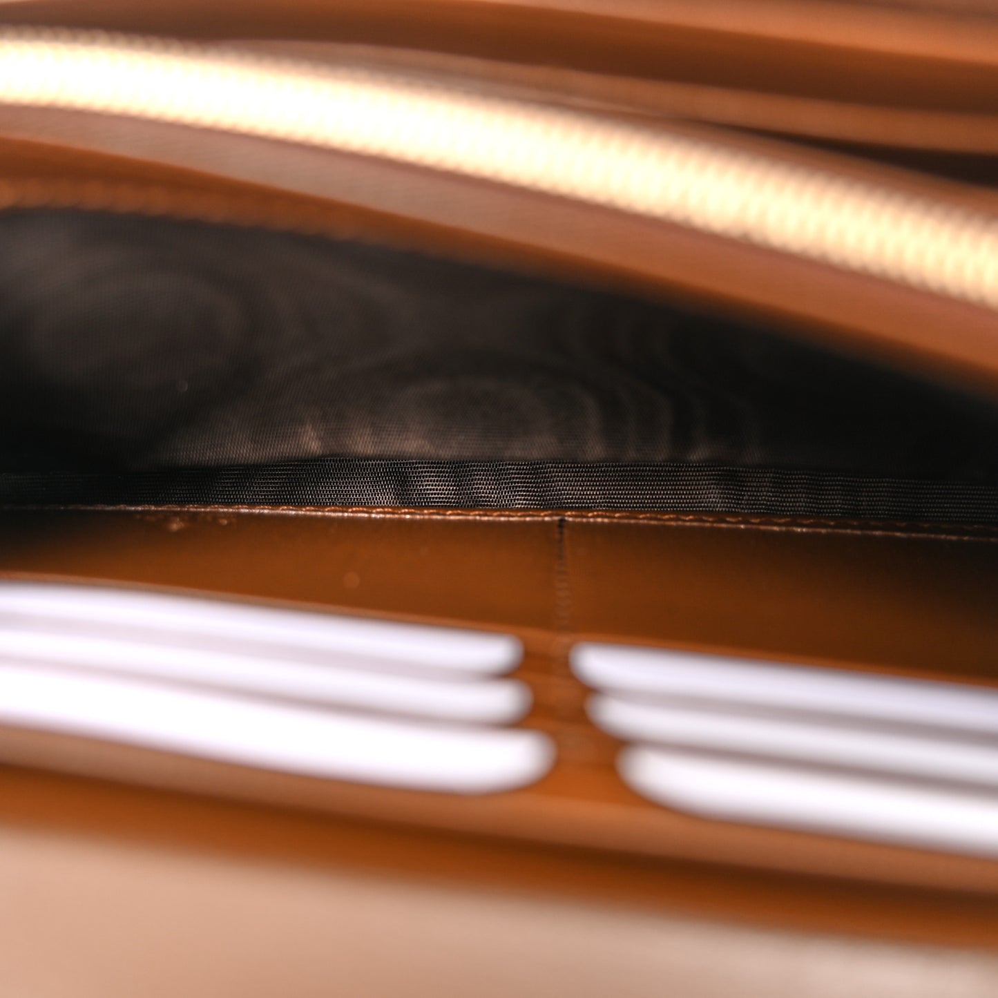 GG Supreme Monogram Azalea Calfskin Web Jackie 1961 Chain Wallet Beige Ebony Brown Sugar