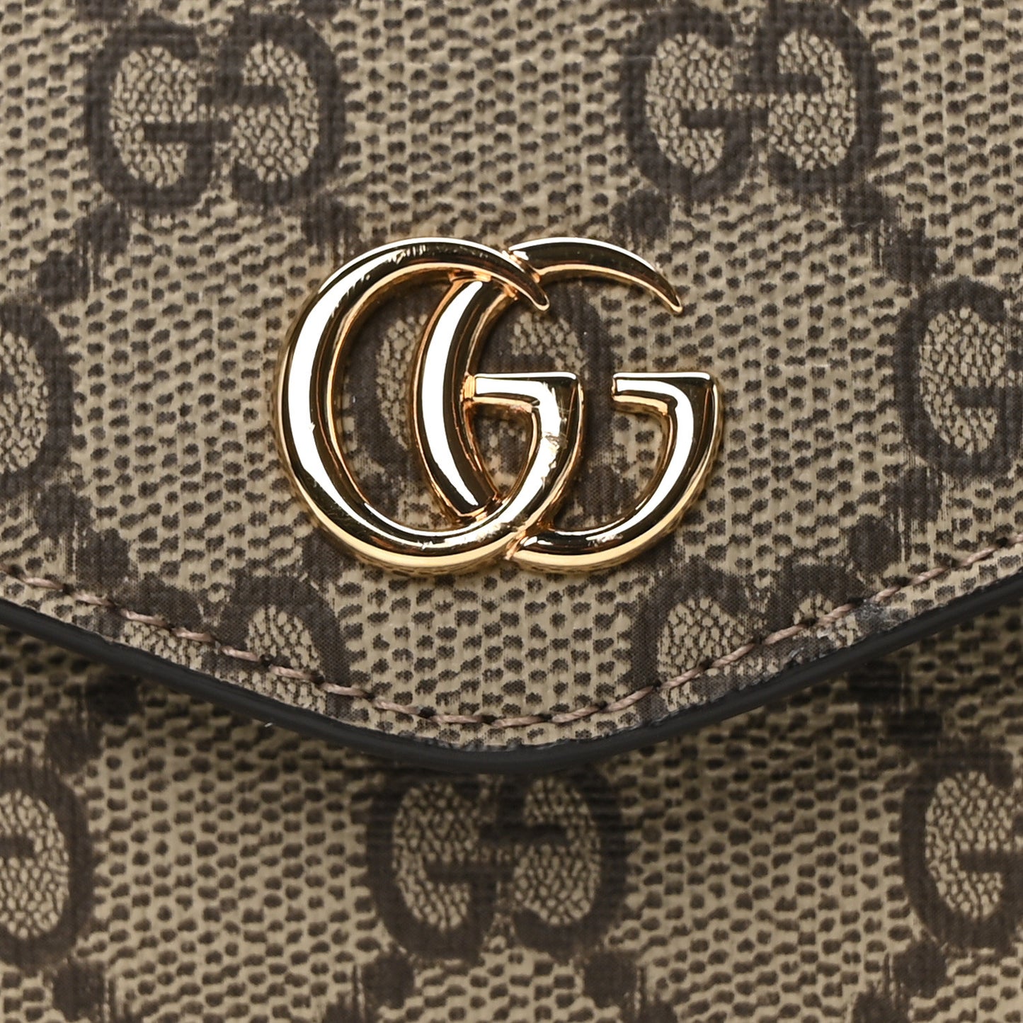 GG Supreme Monogram Textured Dollar Calfskin Web Mini Ophidia Envelope Shoulder Bag Beige Ebony New Acero