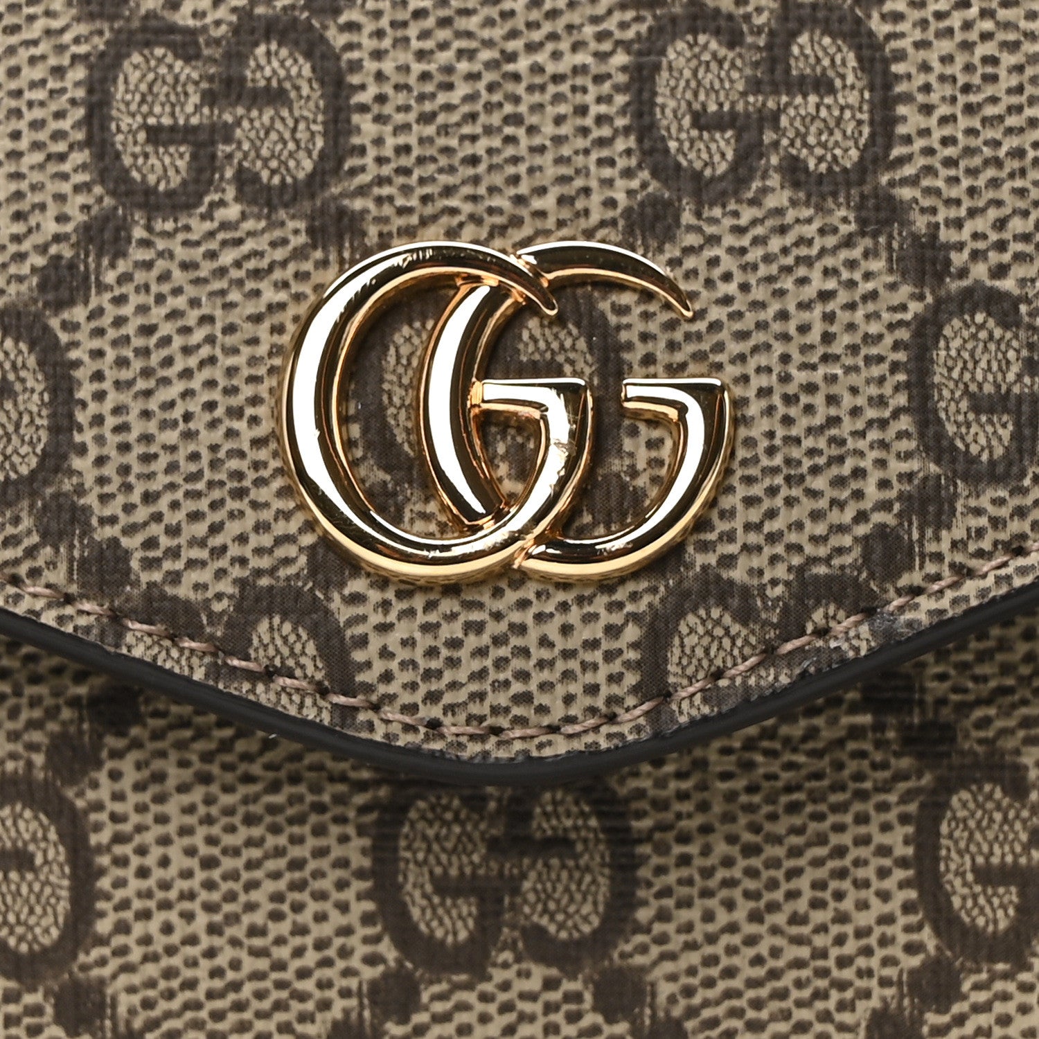 Gucci GG Supreme Monogram Textured Dollar Calfskin Web Mini Ophidia Envelope Shoulder Bag Beige Ebony New Acero 7 of 10