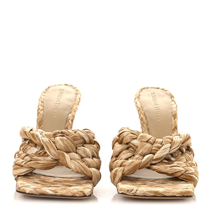 Bottega Veneta Raffia Twisted Intrecciato Stretch Mule Sandals 36 Macadamia 3 of 10