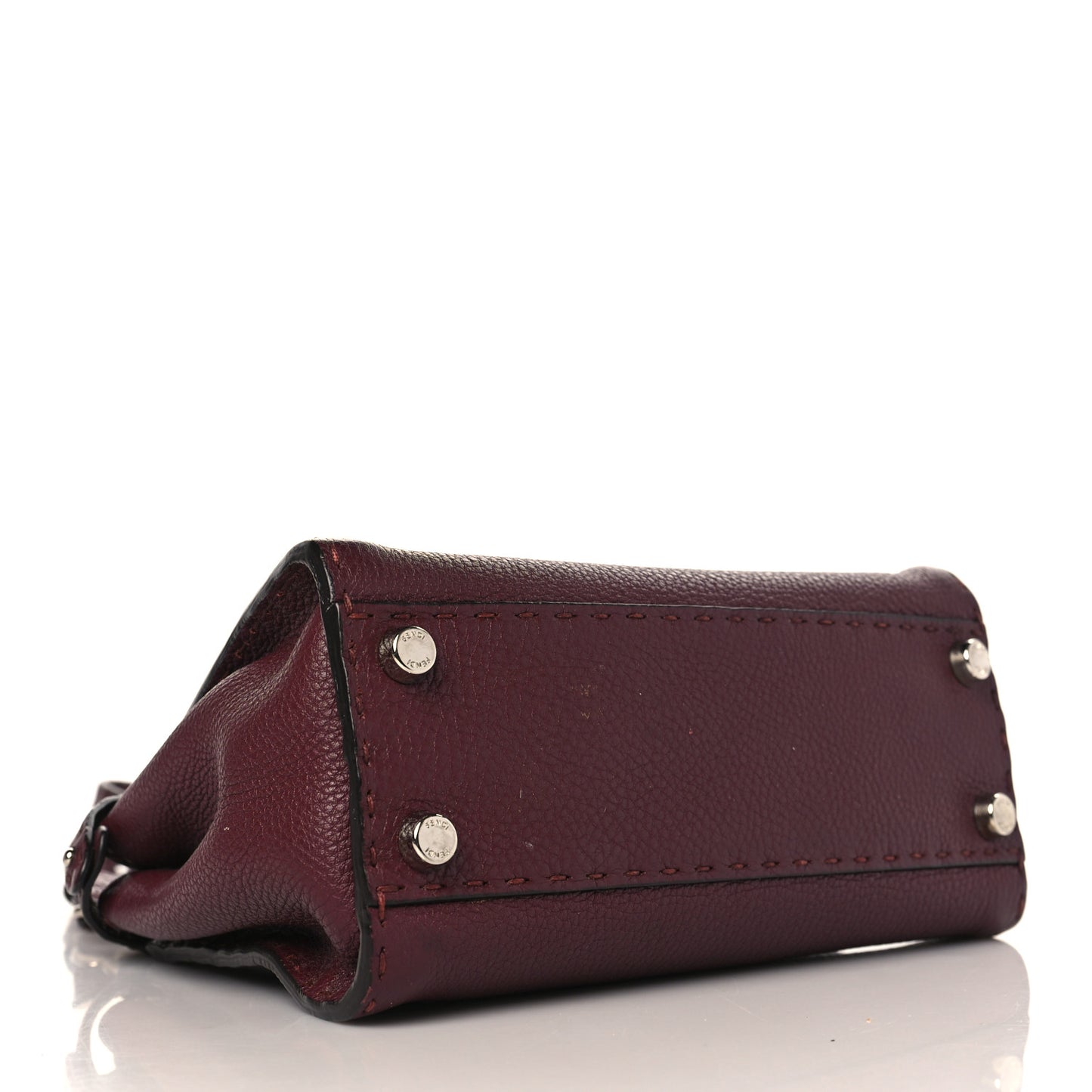 Cuoio Romano Selleria Bi-Color Mini Peekaboo Iconic Satchel Bordeaux Grigio Polvere