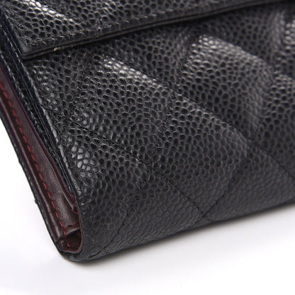 Chanel Caviar Quilted Compact French Flap Wallet Black 8 of 12