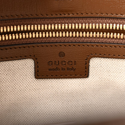 Gucci GG Supreme Monogram Azalea Calfskin Small Retro Interlocking G Tote Bag Beige Ebony Brown Sugar 6 of 10