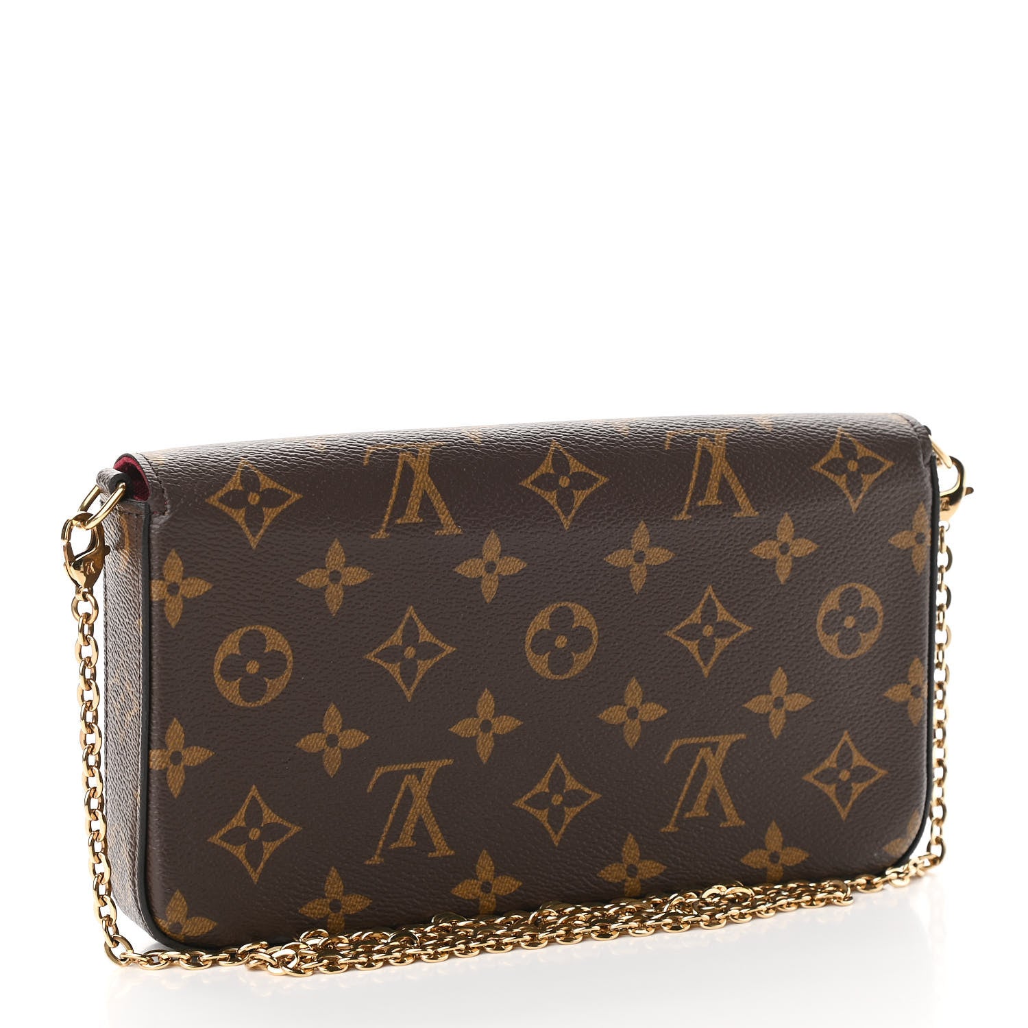 Louis Vuitton Monogram Pochette Felicie Chain Wallet Fuchsia 3 of 11