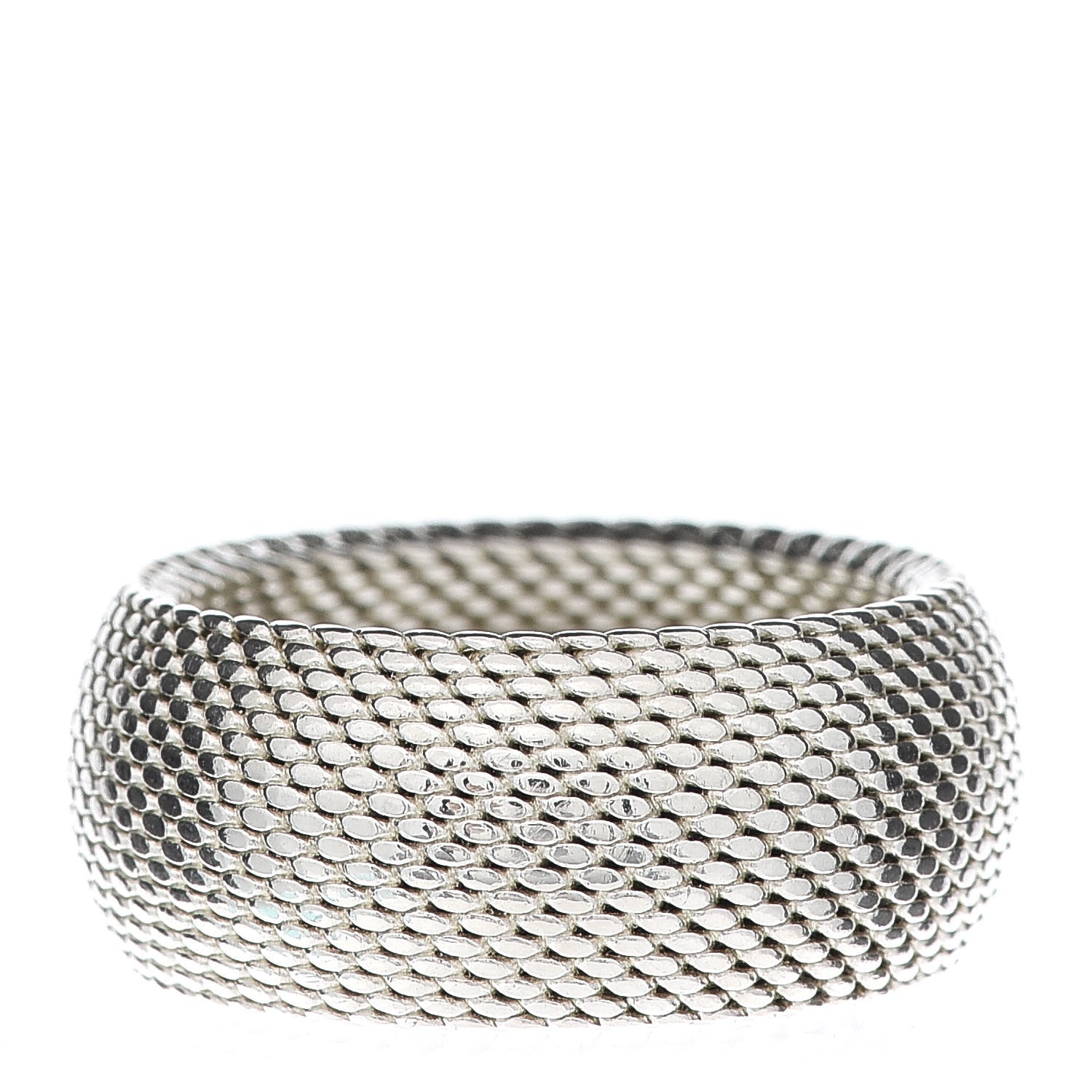 Tiffany Sterling Silver Mesh Somerset Dome Ring 52 6 3 of 5