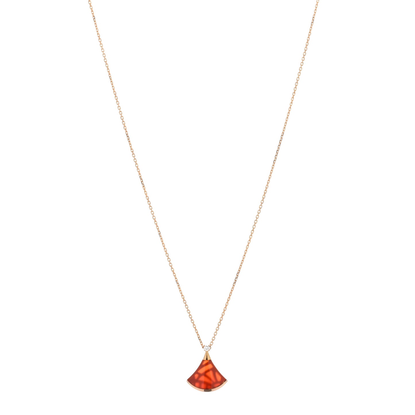 18K Rose Gold Diamond Carnelian Divas' Dream Pendant Necklace