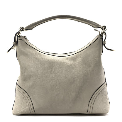 Gucci Pebbled Calfskin Guccissima Trim Medium Signoria Hobo Off White 1 of 14