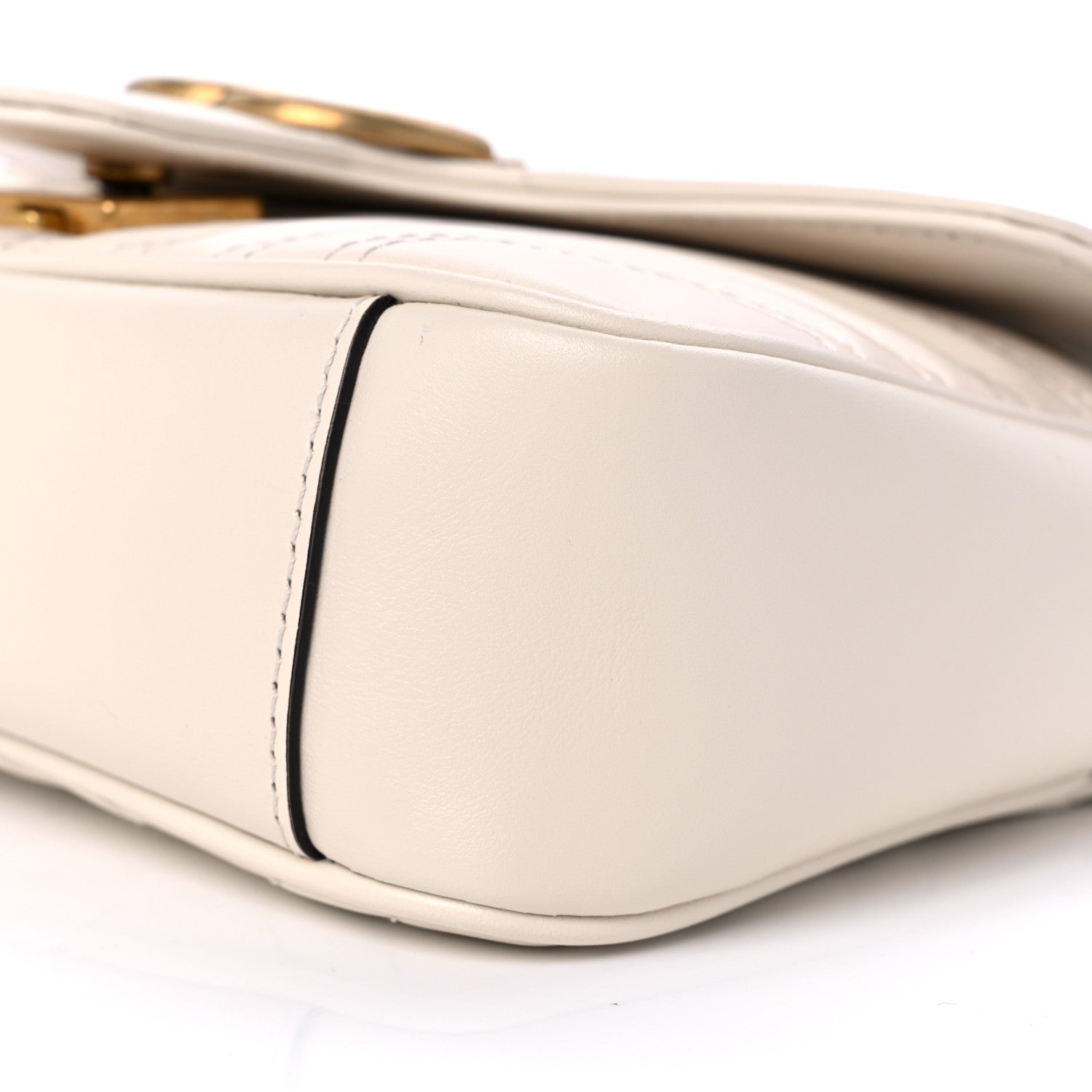 Gucci Calfskin Matelasse Mini GG Marmont Shoulder Bag White 9 of 9