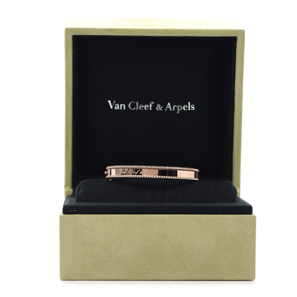 Van Cleef & Arpels 18K Rose Gold Perlee Signature Bangle Bracelet S 7 of 7