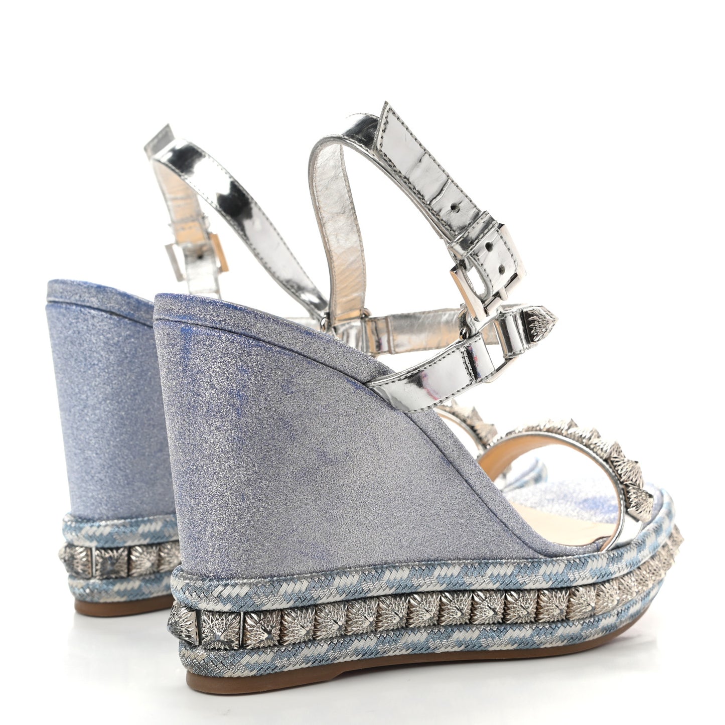 Mini Glitter Pira Ryad 110 Wedge Sandals 40 Silver