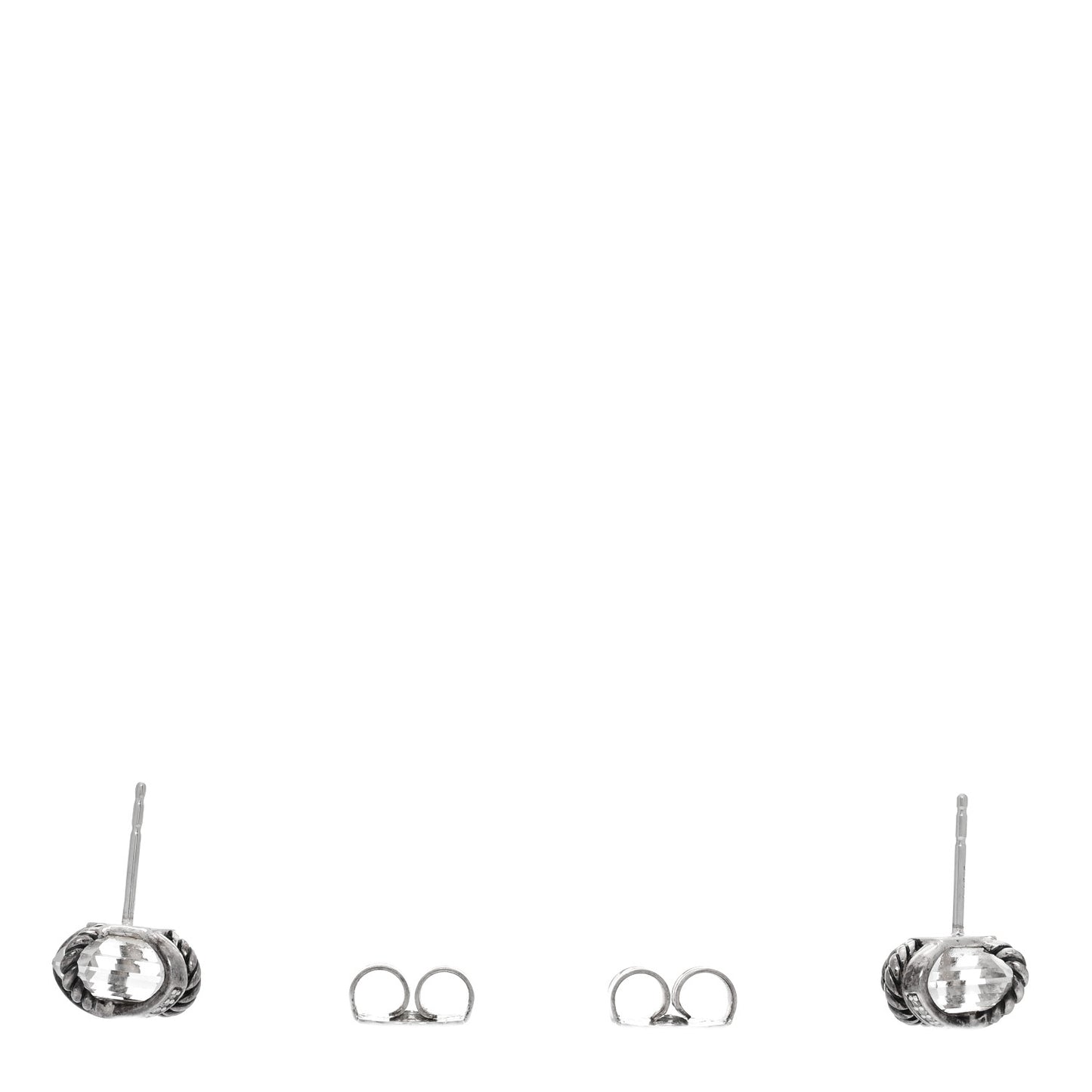 Sterling Silver Diamond Crystal 10mm Cable Wrap Earrings
