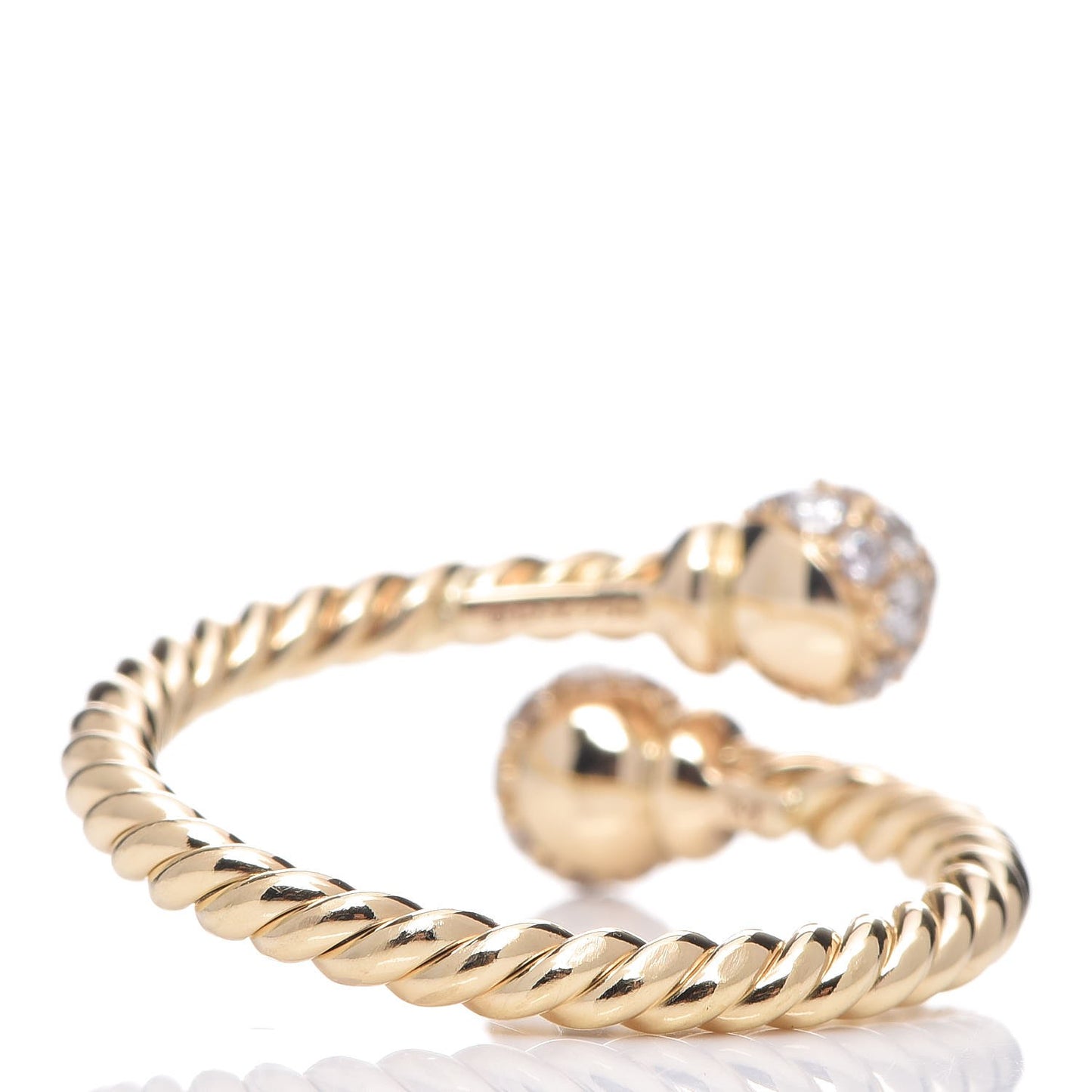 18K Yellow Gold Diamond Solari Bypass Ring 53.1 6.5