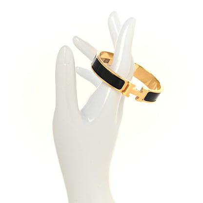 Hermes Enamel Narrow Clic Clac H Bracelet PM Black 2 of 4