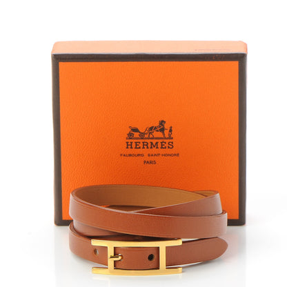 Hermes Barenia Hapi 3 MM Triple Tour Bracelet S Fauve 7 of 7