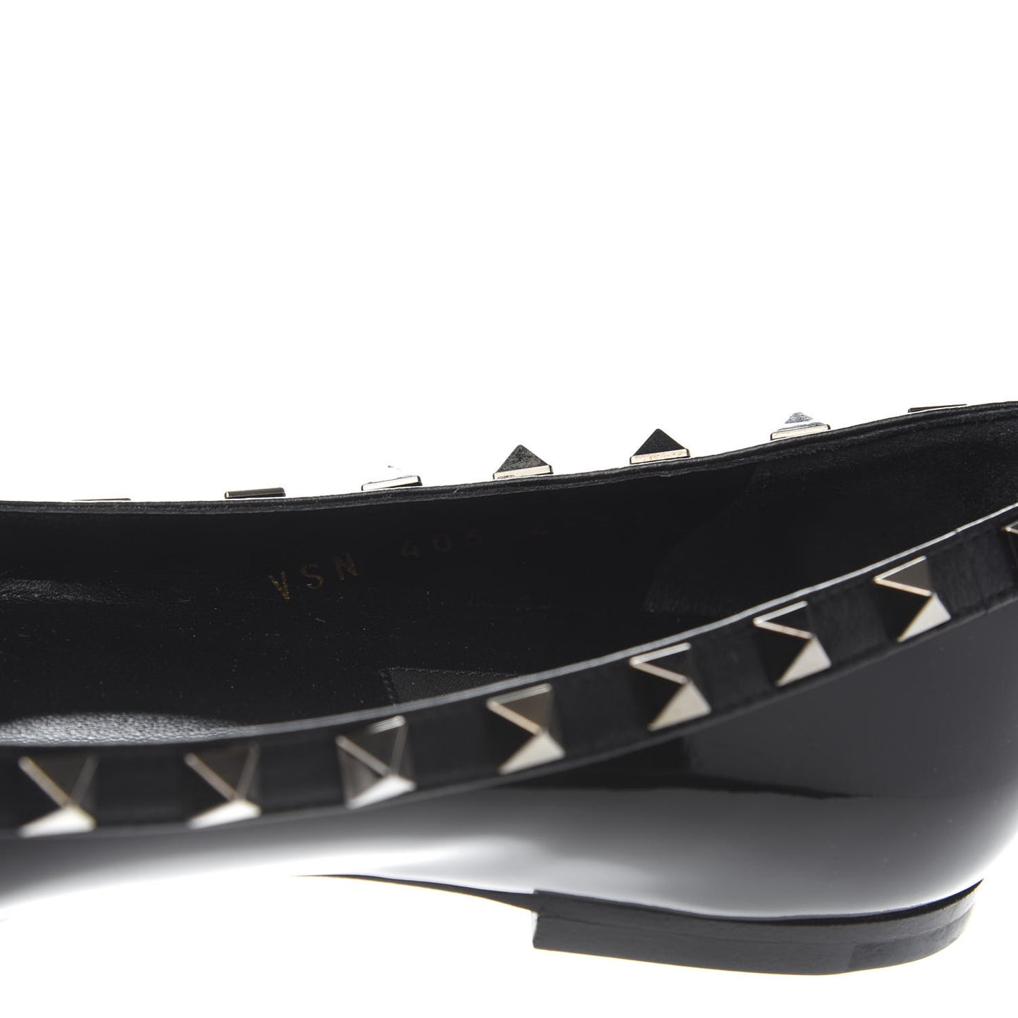 Patent Rockstud Ballerina Flats 37 Black