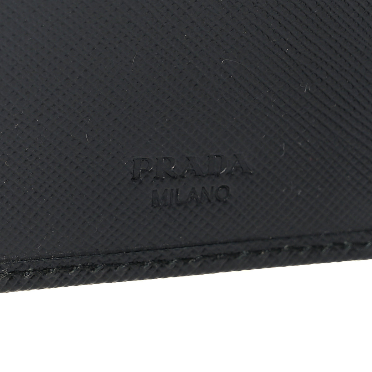 Saffiano Metal Triangle Large Flap Wallet Black