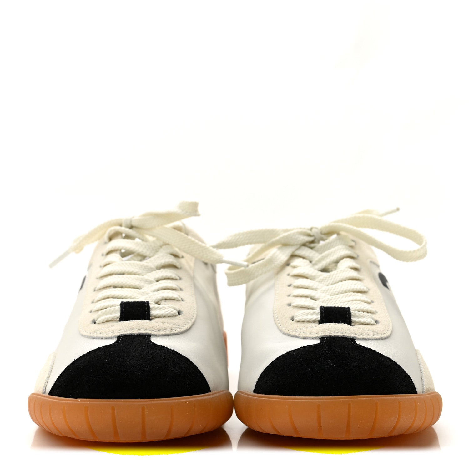 Chanel Calfskin Embossed Suede Sneakers 38.5 White Black 3 of 10