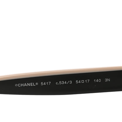 Chanel Acetate Logo Square Sunglasses 5417 Black Beige 5 of 7