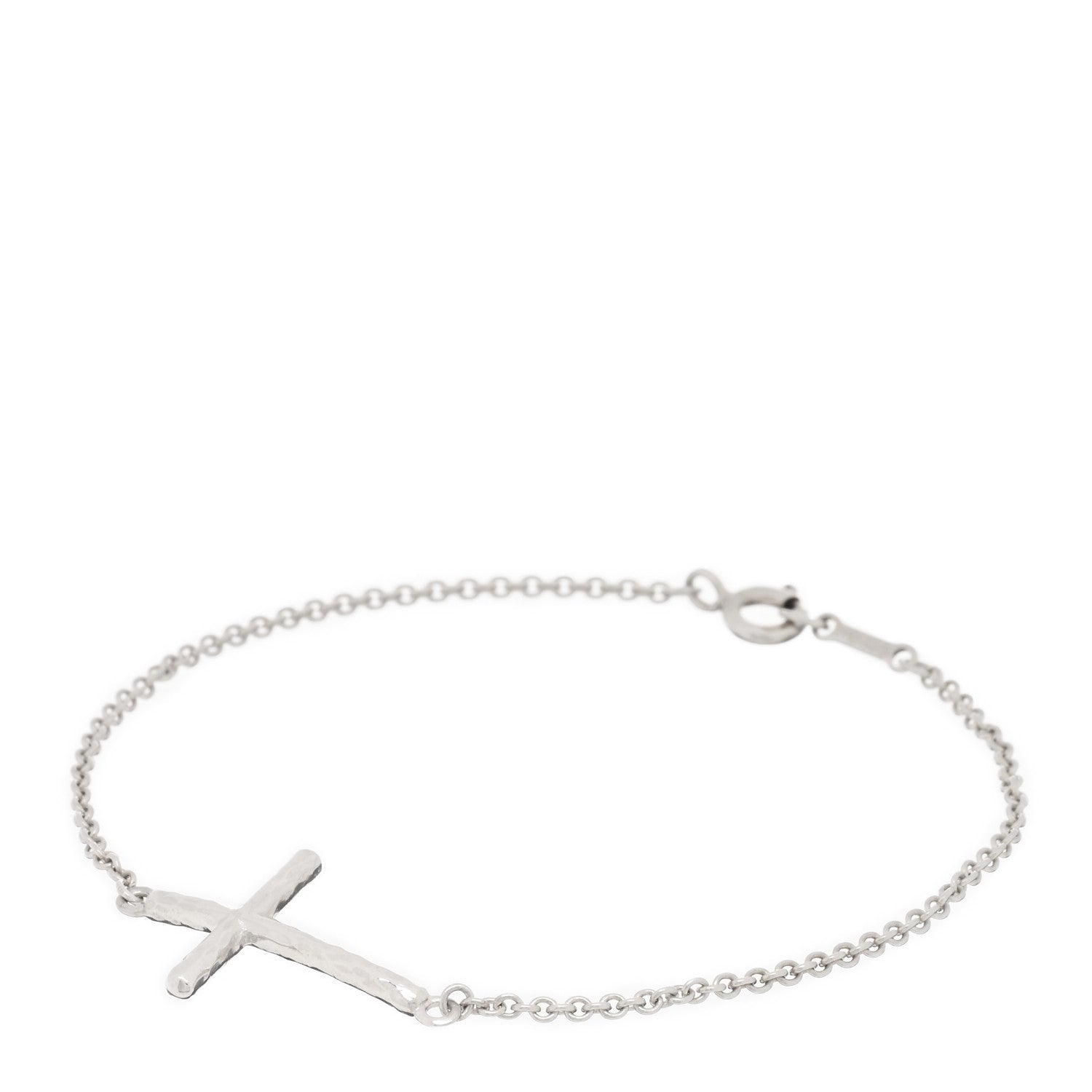 Tiffany Sterling Silver Paloma Picasso Hammered Cross Bracelet 1 of 3