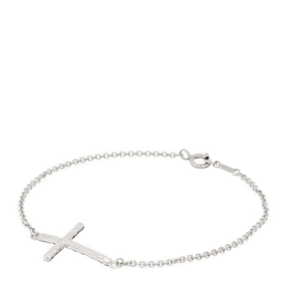 Tiffany Sterling Silver Paloma Picasso Hammered Cross Bracelet 1 of 3